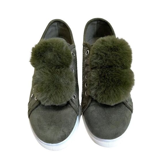 Betani Pompom Hunter Green Sneakers - Picture 3 of 8